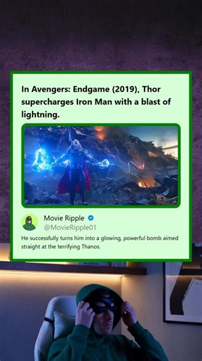Avengers Endgame 2019 Thor Supercharges Iron Man with Lightning Blast to Attack Thanos