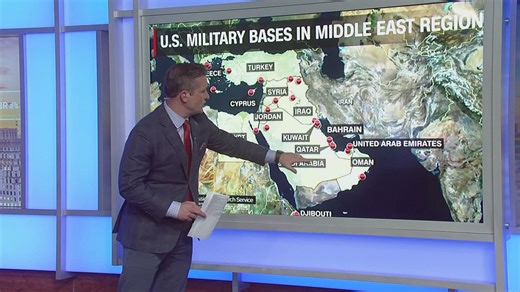 Map shows where U.S. military bases are throughout Middle East region