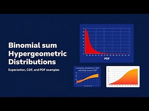 #9 Binomial sums | Hypergeometric Distributions| Expectation, CDF, and PDF | Examples | P4MLDL