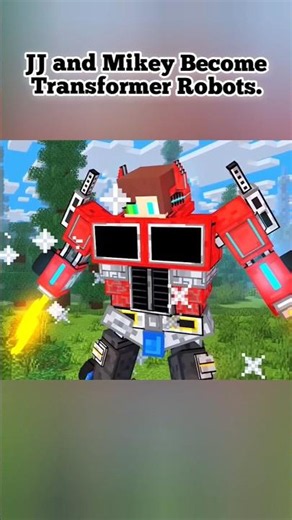 JJ and Mikey Become Transformer Robots. Minecraft Shorts