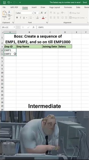 The fastest way to number rows in excel 🤯 #exceltips #spreadsheets #office
