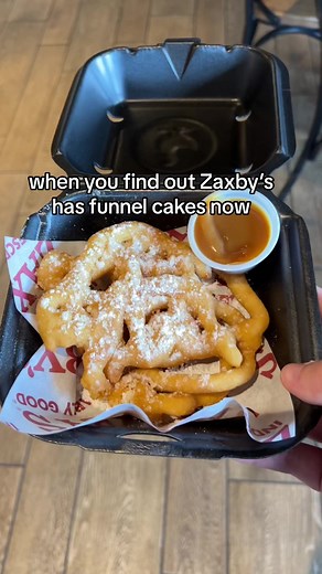 funnel cakes are now at Zaxby’s you read that right #zaxbys #funnelcake