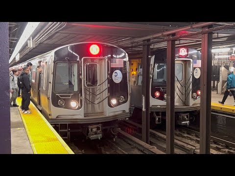 MTA NYCT: PM rush hour M and R train action at 46th Street