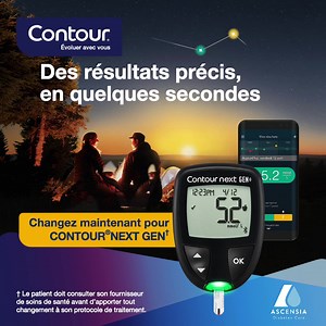 65 reactions · 4 comments | Mettez à niveau gratuitement* votre expérience de la surveillance de la glycémie avec CONTOUR®NEXT GEN. * Le patient doit consulter son professionnel de la santé avant d’apporter tout changement à son régime de traitement. Voir le site Web pour les restrictions, les références et autres renseignements légaux. | Contour Diabetes Solutions | Facebook