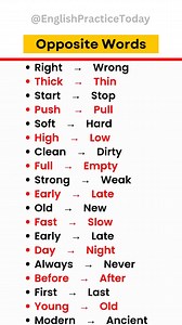 700K views · 14K reactions | Opposite words | The English Plus | Facebook