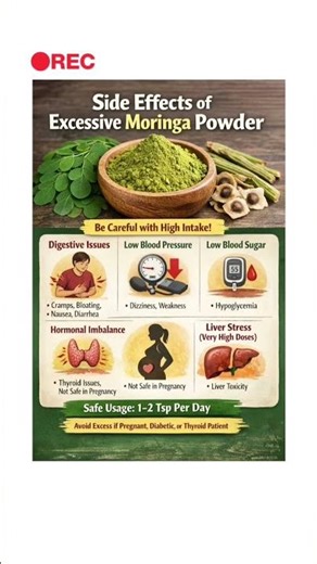 Moringa Powder Side Effects: Hidden Risks of Excess Intake You Must Know #healthtips