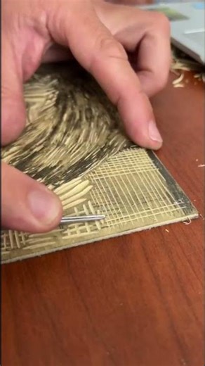 Making a linocut portrait - entire process no press! 💥 #shorts #linocut #printmaking #artandcraft