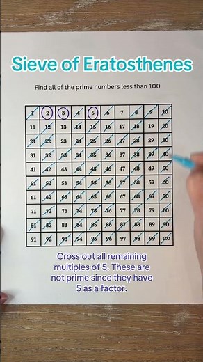 How to find all primes less than numbers less than 100 using the Sieve of Eratosthenes