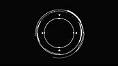 White HUD Circle User interface on isolated black background. Target...