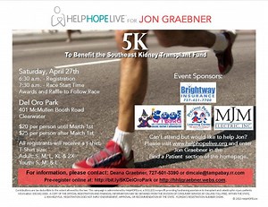 Help Hope Live 5K- benefiting Jon Graebner