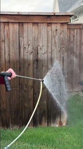 Soft Washing fences in Fort Worth. Prepping for stain. #fencestaining #satisfying #softwashing