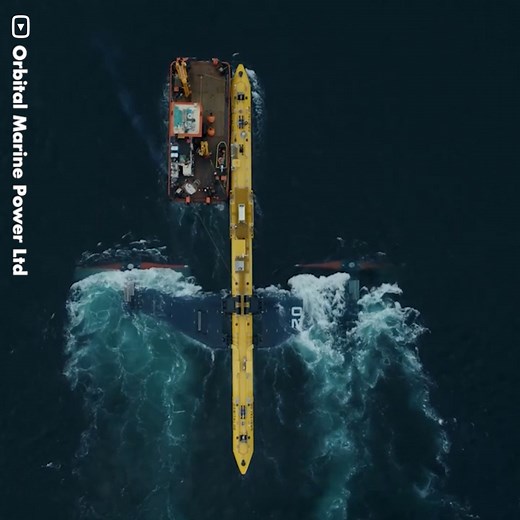 48K views · 215 reactions | This massive floating turbine could power thousands of homes. Meet O2, a gigantic floating turbine that harnesses the power of currents and tides. It was developed by Scottish company Orbital Marine Power. | GIGadgets | Facebook
