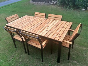 Premium Cedar Patio Table and Chairs - Etsy