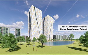 Boolean Difference Tower Rhino Grasshopper Tutorial