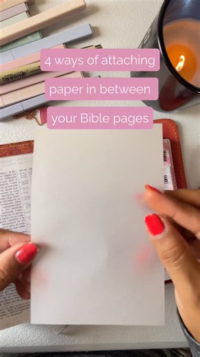 Bible study, planning, note taking, journaling on Instagram: "Tracing paper has been my favorite way of adding drawings to my Bible and also extra space for notes. I started adding just regular paper but once I tried tracing paper there was no going back. Here are some options for attaching it in between your Bible pages. I hope it helps 😊"