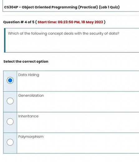 Cs 304(P) Lab quiz 1 Last date May 18, 23
