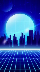 Motion graphic of colorful retro futuristic landscape background Free Stock Video Footage