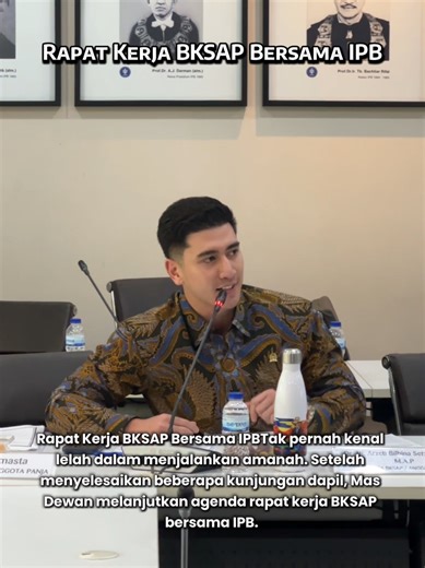 MasyaAllah menyala Mas Dewan. Agenda Rapat Kerja BKSAP bersama IPB. Semangat kerjanya Mas 😍🔥 @Verrell Bramasta @SAVER @VERRELL BRAMASTA COMMUNITY @pangeransenayan #verrellbramasta #verrelbramasta #DPRRI #fyp #foryou