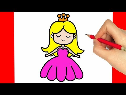 CÓMO DIBUJAR UNA PRINCESA FACIL PASO A PASO