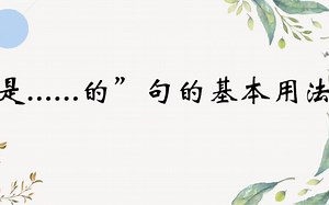对外汉语教学 第一课 ——“是……的”句型的基本用法本视频是针对具有初级汉语水平的，以英语为母语，掌握200个汉语基础词汇的美国初中生
