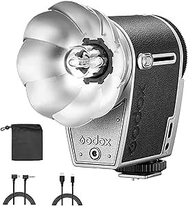 Godox Lux Cadet Retro Camera Flash GN10 with 7 Levels Flash Power 6200K with S1/S2 Optical Control Built-in Battery