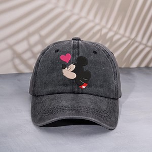 Embroidered Mouse Kissing Baseball Cap, Vintage Mickey Profile Heart Washed Dad Hat, Retro Love Cartoon Low Profile Cap - Etsy