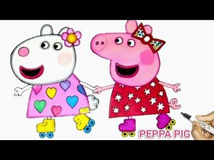Peppa Pig |Roller Disco |Peppa Pig Official |Family Kids Cartoon |How to draw Peppa pig Roller Disco