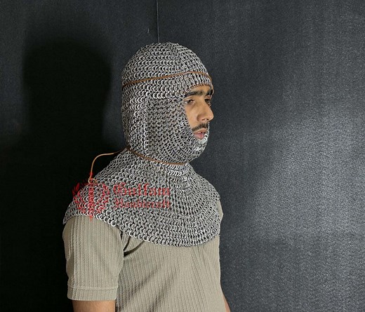 8mm Riveted Flat Ring Chainmail Coif Hood – Handmade Medieval Armor for SCA & LARP - Etsy