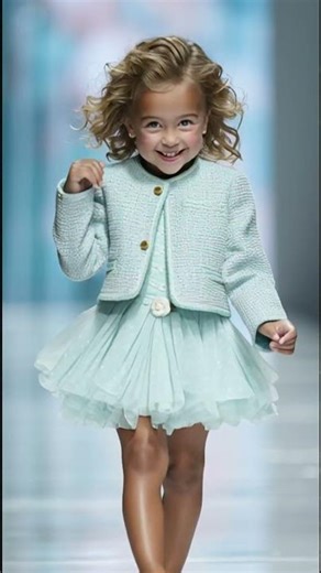 🎀 Sweet & Chic Minis: Adorable Tweed Jackets and Tutu Dresses on the Kids Runway (AI Generated)