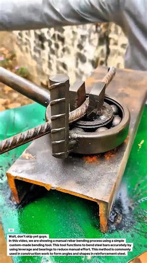 Manual Rebar Bending Tool Process | Simple and Effective Steel Bending.
