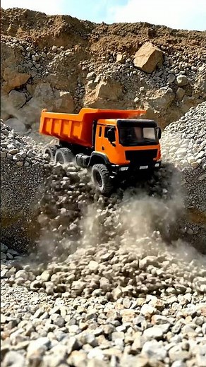 Mini RC Dump Truck Unleashes a Rockslide! 🤯 Construction Zone Action
