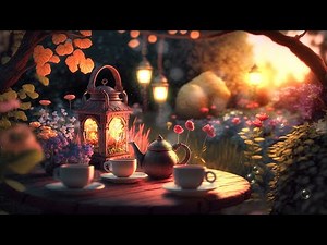 Cozy Tea Time In The Spring Garden Ambience ASMR ☕🌼Springtime Nature Sounds For Relaxation