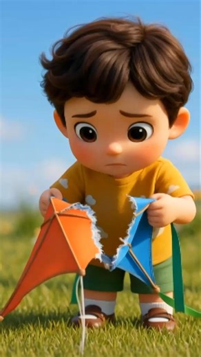 Oh No! Torn Kite 🪁😢 #shorts #animation #heartwarmingstory #chibitales