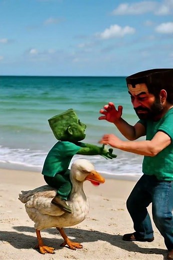 Steve VS Chicken Jockey (From A Minecraft Movie)