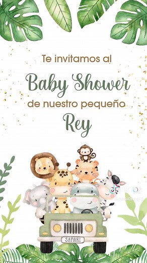 Invitaciones para Baby Shower Safari