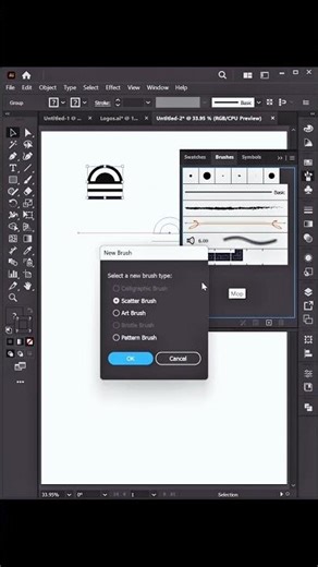 Pattern Brush How to Create in Illustrator ✨ #illustrator #illustratortutorial #graphicdesign