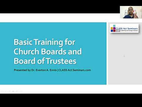 Basic Training for Church Boards and Boards of Trustees