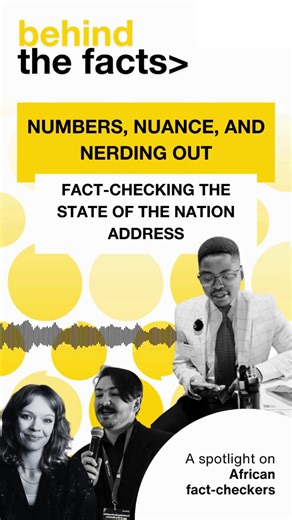 Africa Check on Instagram: "Accountability is rare – but influence can still happen. Even when politicians don’t publicly correct themselves, being cited as a trusted source shows that Africa Check’s work is read and taken seriously. In this episode of Behind the Facts, researchers Kirsten Cosser and Keegan Leech explain how they fact-check the SONA, track repeated claims and hold leaders accountable – while offering practical tips on what to watch for in political speeches. 🎧 Listen to the ful