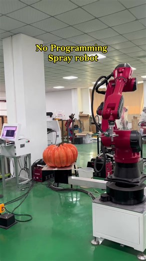 Programming-free spray robot. #spraying #industrialrobot #sixaxisrobot #robotics #automatic