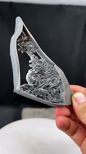 Laser-Engraved Stone: Where Flowers Bloom and Mountains Rise 🌸⛰ #laserengraving #stoneart #craft