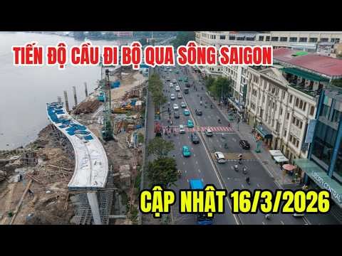 Tiến độ cầu đi bộ nghìn tỷ vượt sông Sài Gòn sau một năm thi công