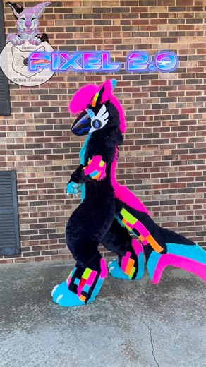 Knittin Kitten Fashion on Instagram: "Introducing PIXEL 2.0 on the official Knittin Kitten Fashion Protogen helmet. This Protogen helmet was 3D modeled, designed, printed, vaccuum formed, and finished by Knittin Kitten Fashion. This suit includes: - magnetic attached dyed visor - 7 Electronic faces programmed by Knittin Kitten Fashion - custom Protogen helmet cheeks fins - custom cheek panels - Velcro hair - dual fans - adjustable helmet padding - TPU toes - 3D printed claws - Fully machine sewn