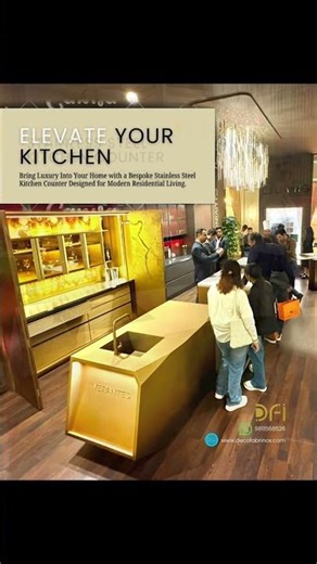 Luxury Stainless Steel Kitchen Counter | Custom Metal Fabrication by Deco Fabrinox ✨ #kitchengoals