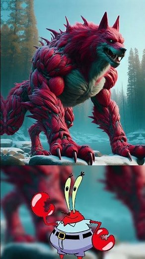 SpongeBob SquarePants as GIANT WOLF All Characters 2025 🌟