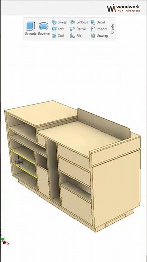 Woodwork for Inventor model groove through all assembly components