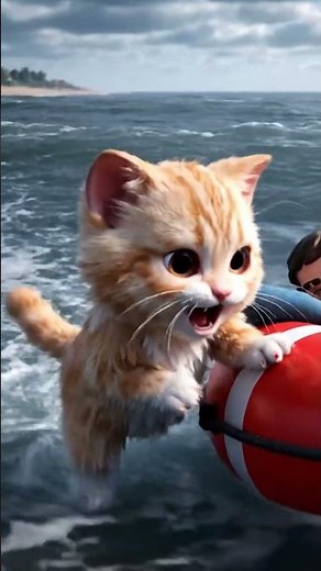 Brave Kitten Lifeguard Saves Drowning Swimmer in Epic Beach Rescue Heroic Cat Story