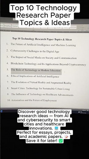 Top 10 Technology Research Paper Topics & Ideas