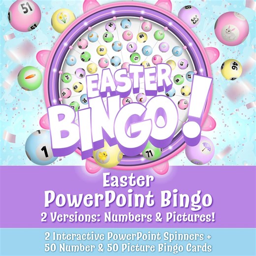 Easter Bingo Game – Interactive Powerpoint Spinner With Printable Cards | Picture & Number Versions - Etsy