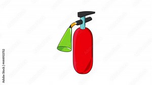 Fire extinguisher icon animation cartoon best object isolated on white background