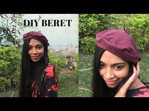 DIY No Sew Beret cap from old T-shirt in 2 mins!!! India